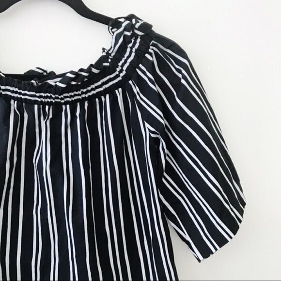 H&M Off The Shoulder Bardot Style Stripe Top - Picture 3 of 6